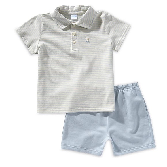 Edgehill Collection Other - Edgehill Collection Rebecca Bahn Art Embroidered Lamb Polo Shirt & Shorts Set 2T